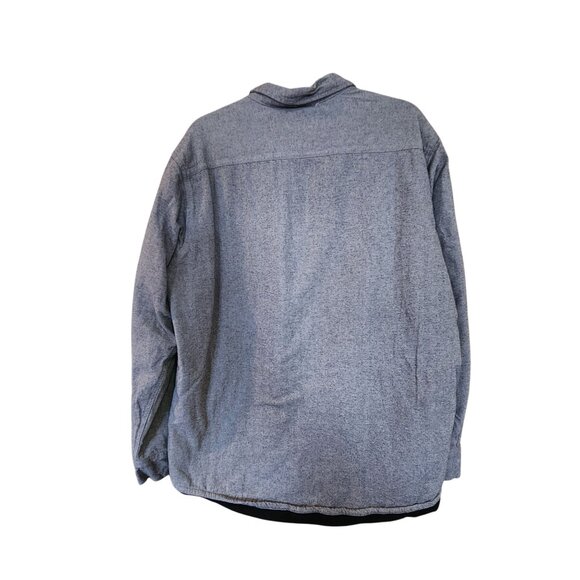 Eddie Bauer Mens Gray Button-Up Shirt Jacket Shacket With Fleece Lining Size L - Picture 2 of 4